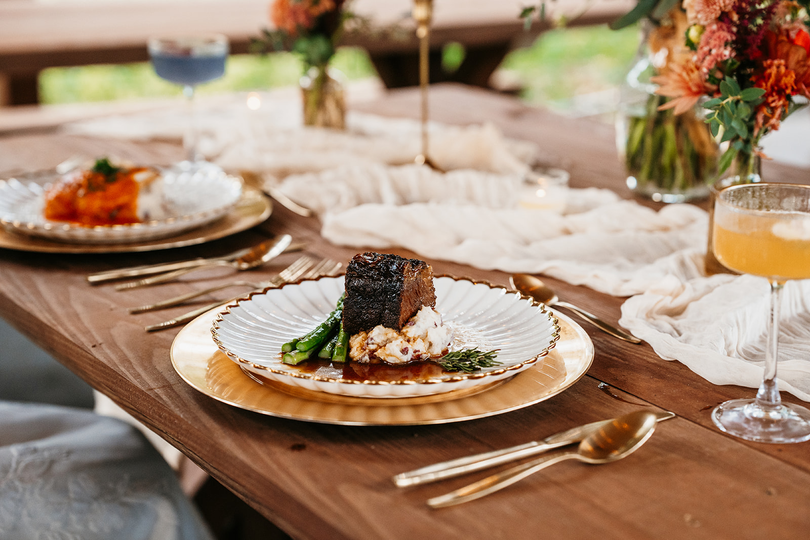 Delicious wedding buffet spread at Norse Flora farmhouse venue in Mora, Minnesota