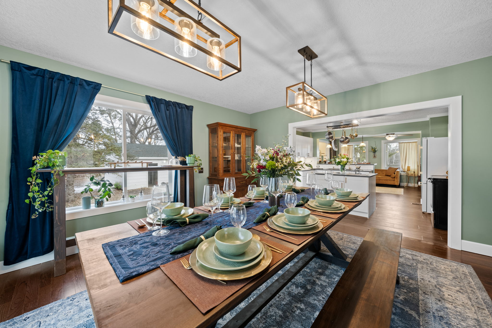 Charming indoor wedding venue setup