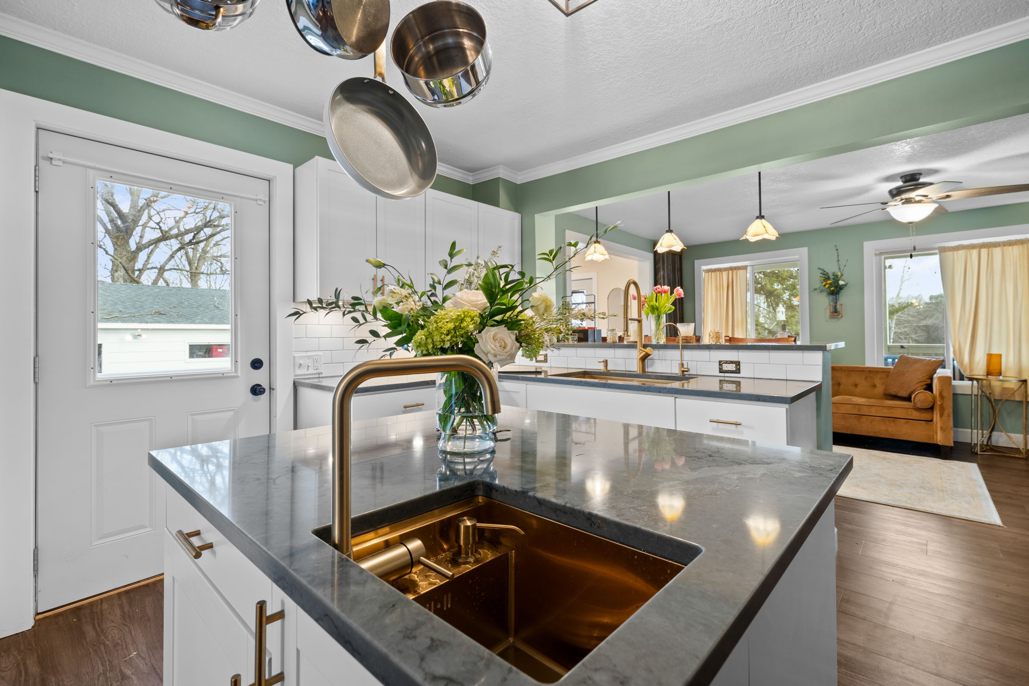 Spacious kitchen at Norse Flora farmhouse venue in Mora, Minnesota